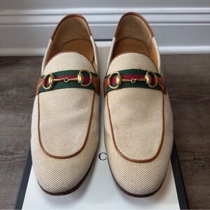 GUCCI Men’s Canvas Charlotte Vintage Horsebit Loafers